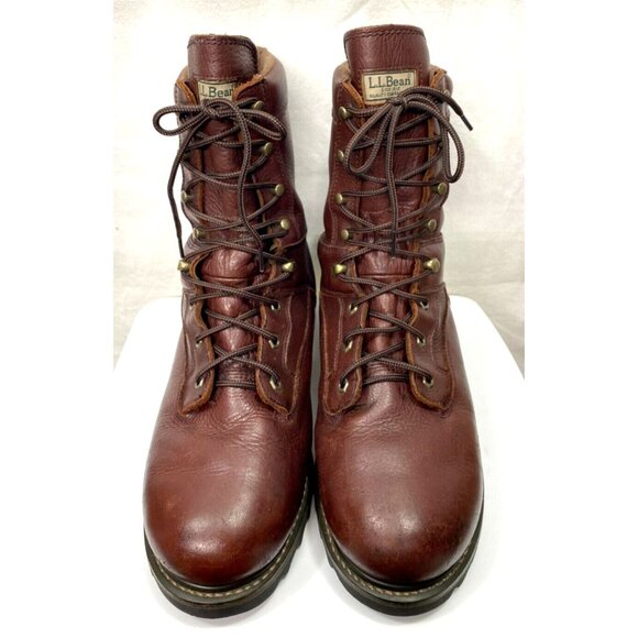 LL Bean Gore-Tex Leather Work Boots Oil Resistant 10" Boot Brown Size 12 - Picture 2 of 16